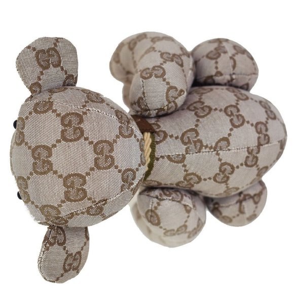 Authentic GUCCI GG Pattern Teddy Bear Bear Bag Plush Doll Stuffed Toy Brown Ital - Picture 10 of 10